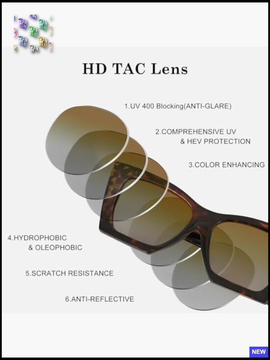 Vintage Square Cat Eye Sunglasses Trendy Oversized Big Frame UV Protection Retro main image 6